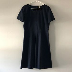 Navy Fit and Flare Cotton Dress